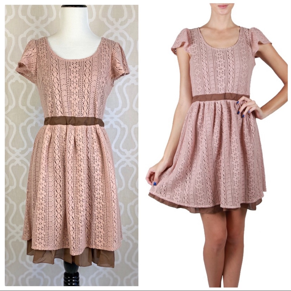 Julie Brushed Lace Overlay Dress - Picture 8 of 8
